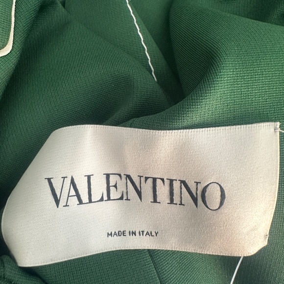 $2,890 Valentino Garavani Dark Green Pleated Stretch Ponte Dress Size 4 - Picture 4 of 10